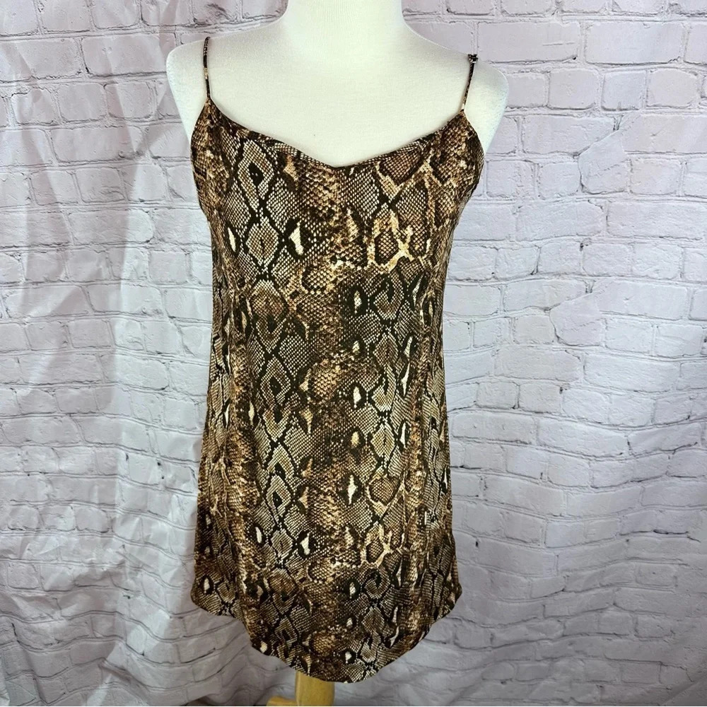 GB gianni bini snakeskin pattern mini dress slip dress sz small